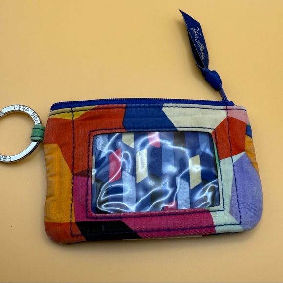 Vera Bradley 3 x 5  Multicolored Fabric Zip Top ID Coin Purse Wallet - Picture 1 of 4